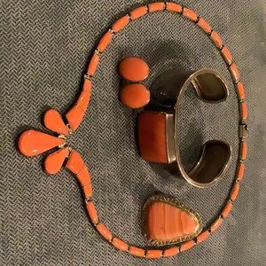 Sterling Silver and Pink Coral Jewelry